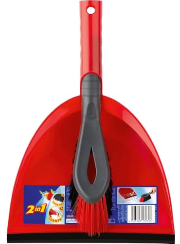 2 in 1 Dustpan and Brush Set with Soft Grip Handle Indoor Household Cleaning Broom Set for Kitchen Floor Corners, Stairs, Office, Home, Lightweight, Durable Hand Brush and Pan Set