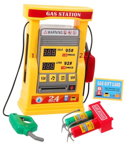 Garneck Kit Giocattolo Stazione Di Servizio Gas Per Ragazzo Ragazza Riproduzione Interattiva Con Pompa Carburante Doppia Funzione Voce e Scorrimento Educativo Per Acquisizione Coordinazion