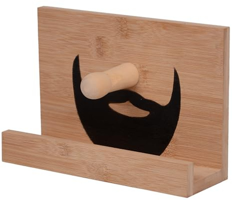 UNUS Brillenständer aus Bambus, Lustiger Brillenhalter, Brillenablage | Brillenständer Holz, Dekorativer Brillenhalter, Geschenkidee für Brillenträger, Vollbart