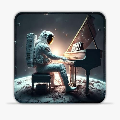 Tapis Souris Portable Piano dans l'espace (20X20) CM 7.87(in) Tapis Bureau en Tissu SU Tapis Souris Base en Caoutchouc antidérapante Compatible avec Les Souris Laser et optiques