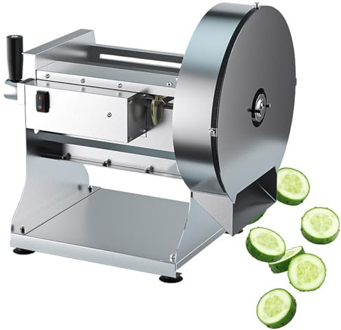 Commercial Electric Vegetable and Fruit Slicer, 2 IN 1 Stainless Steel Food Slicing Machine for Efficient Kitchen Prep