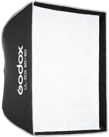 Godox UL-Box Softbox 60x60cm avec Monture Bowens - Boîte à Lumière Pliable Rapide 24 avec Grille Nid d'abeille et Diffuseur pour Studio LED Lampe & Strobe Flash