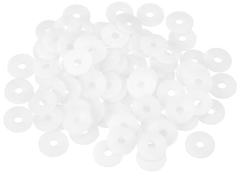 QUARKZMAN 85 Piezas Arandelas Planas De Nylon M3 Arandela Lisa Blanco | 3mm DI 10mm De 1mm Espesor Espaciadores De Plástico, Para Tornillos, Reparación De Fontanería Grifos De Jardín