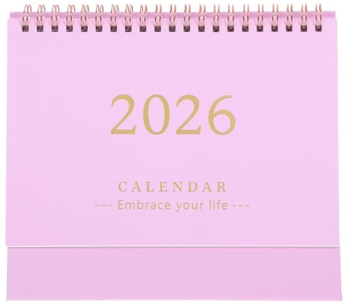 Ciieeo Calendario Da Tavolo 2026 Con Rilegatura A Doppio Filo Calendario Da Tavolo Ribaltabile Luglio 2025 A Dicembre 2026 Per Casa O Ufficio Rosa 7 4X6 6 Pollici