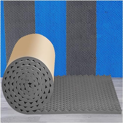 Pannello da parete in schiuma di cotone for isolamento acustico 1x5m/3.28x16.4ft, pannelli acustici autoadesivi for macchina for tubi da studio domestico(Red,5cm/1.96in thick)