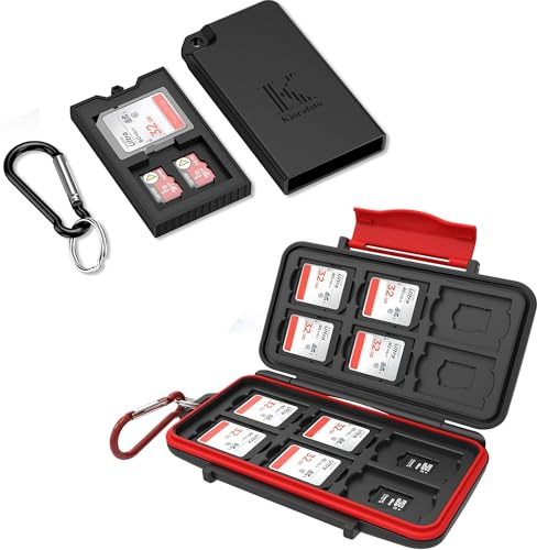 IPX5 Card Case + Pop-up Card Holder for 14 SD SDHC SDXC 16 TF MSD
