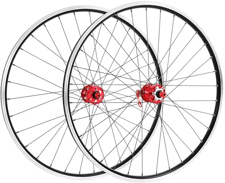Gdetnysty 29 Zoll MTB Laufradsatz Aluminium Felgen Scheibenbremse Schwarz Schnellspanner Front Rear Freilauf 7-12 Fach Red Nabe 200kg Traglast Versiegelte Lager Windschlüpf Speichen Einfach Montage