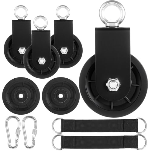 Kegeeei 4 Pack Silent Cable Pulley Wheels – 90mm Heavy Duty Gym Pulley System with 360° Rotation, Stainless Steel Bearings & Detachable Design for DIY LAT Pull Down, Home Gym Equipment & Replacement
