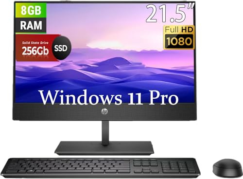 HP ProOne 600 G4 All-in-One Desktop Computer, FHD 21.5 (1920 x 1080), Intel i5-8500, 8 Go RAM, SSD 256 Go, Clavier QWERTY, Souris, USB WiFi, Windows 11 Pro (reconditionné)