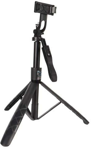 Halearo 60 Inch Extendable Phone Tripod Stand, Collapsible Selfie Stick Tripod with Detachable Wireless Remote for Video Recording Live Streaming Vlogging