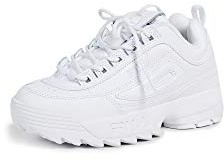 Fila Flickor Disruptor Il Premium bekväma mångsidiga modesneakers, Vit, 39.5 EU
