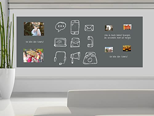 Magnet Tafel Folie Farbe: Grau |Preis-Leistung Top - 20 Größen | beschreibbar, abwischbar, magnetisch | Kreide-Tafel - Magnetwand Memoboard Rahmenlos - für Hoch- und Querformat (150x100cm)