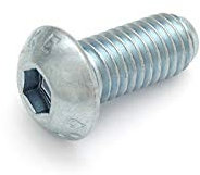 DIN 7380 Lot de 10 vis rondes plates à six pans creux 10,9 galvanisées, M8x14, 1