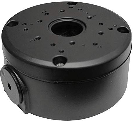 Universal Junction Box Deep Base for Security Surveillance Cameras, Full Aluminium Metal, Waterproof Cable Hidden Box For CCTV IP Camera Dome and Bullet Type (Black)