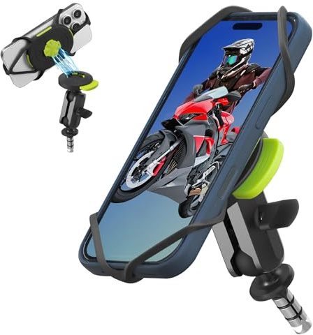 Bone Moto Tie Connect Kit 3 – Magnetische Handyhalterung für Gabelschaft, 360° Drehbar, Abnehmbar mit Stoßdämpfung, Motorrad Halterung, Smartphone Halter für Motorradfahren