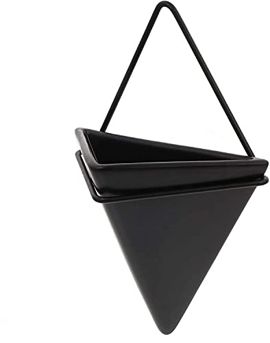 LATRAT Wandvase Dreieck Keramik Blumentopf Geometrische Pflanztopf, Wandvasen Blumenvase Luft Pflanze Container für Jubiläum Hochzeitsfeier Event Home Decoration Geschenk