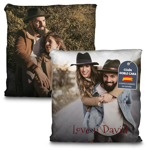 LolaPix Coussin Photo personnalisé. Cadeaux personnalisés. Coussin personnalisé de qualité supérieure. Entièrement imprimé sur Les Deux côtés jusqu'à la Couture. Différentes Tailles. 40x40cm