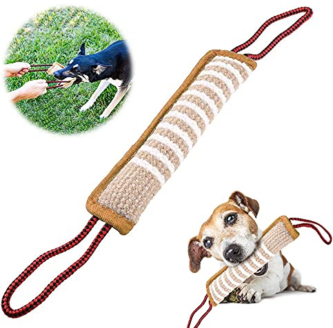 XiXiRan Giocattolo per Cani in Iuta, Salsicciotto Addestramento, Dummy, Rotolo da Masticare Con Due Maniglie