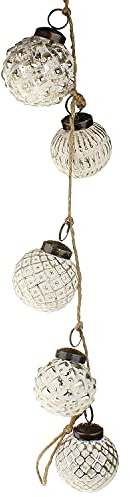 MACOSA CP45195 Christbaumkugeln Girlande 5er Weihnachtsdeko Baumschmuck Türkranz-Anhänger Weihnachtsbaum-Kugel Baumkugel Adventskranz Weihnachten Dekoration