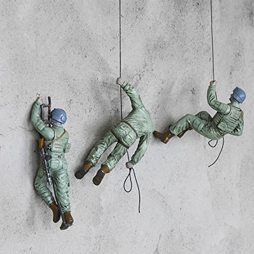Wandkunst zum Klettern, Soldaten, Skalieren, 3er-Set, Militär und Armee, moderne Raum-Wandkunst, Dekoration, Kletterfigur, Skulptur, Statue, Zuhause und Büro, Veteranen, AR15, Patriotisches Geschenk