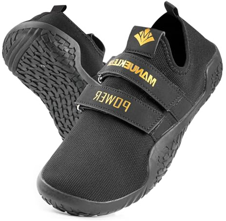 MANUEKLEAR Deadlift Shoe - Weight Lifting Shoes for Men Women - Weightlifting Squat Shoes Fitness Cross-Trainer Barefoot Gym Training Sneakers Obsidian Black