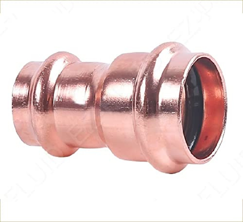 EZ-FLUID 1 x 3/4 Copper Press Reducer Coupling,No Lead ProPress Reducing Coupler Fittings,ProPress Style Press Copper Fitting Connection,Residential,Commercial Plumbing (1)