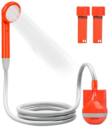 innhom Tragbare Dusche, Camping, Dusche, Outdoor, Camping, Dusche, elektrisch, wiederaufladbar, tragbar, Camping-Dusche, 1 Jahr Garantie mit 2 x 2200 mAh wiederaufladbaren Batterien
