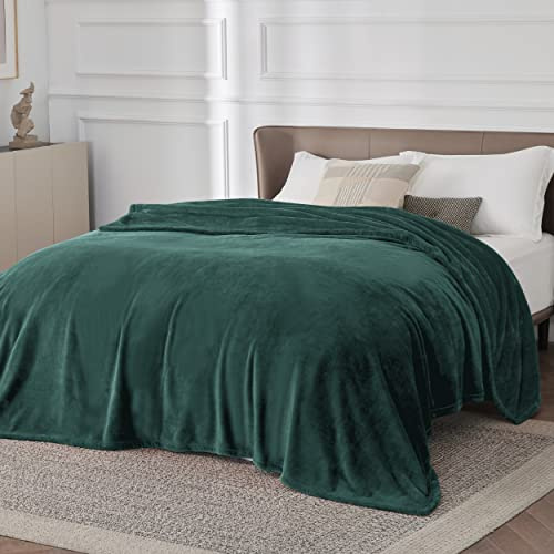 BEDSURE Kuscheldecke Flauschig Decke Fleecedecke - Wohndecke Warm Winter Weich, Sofadecke XXL, Decke Couch Blanket, Wohn- & Kuscheldecken Große 220x240cm, Sofa überwurfdecke Dunkelgrün
