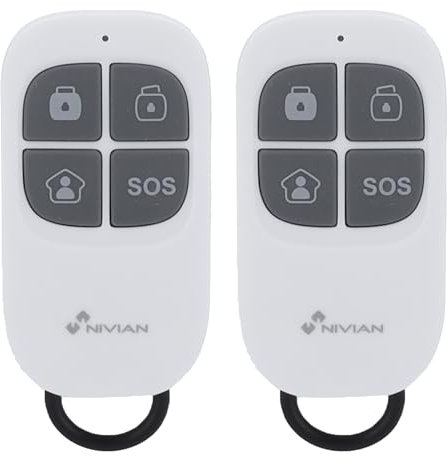Nivian-Mando de Control Remoto inalámbrico Compatible con alarmas Nivian–Múltiples Funciones de gestión del Sistema de Alarma (Armado, desarmado, Armado Parcial, señal SOS)