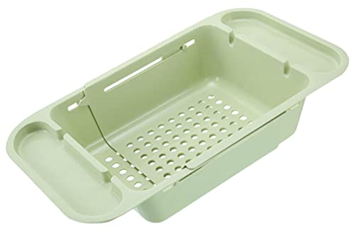 OSKOE Panier de passoire Extensible for évier au-Dessus de l'évier Passoire rectangulaire Panier de vidange for Fruits et légumes (Vert) (Color : Green)