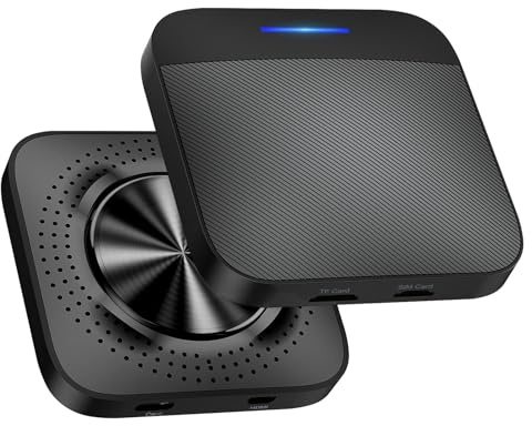 TIMEKNOW Carplay Wireless Adapter mit Netflix YouTube Google Play Apple Airplay Android Mirroring, 3-in-1 Kabellose CarPlay Android Auto Drahtloses AI Box Nur für Autos mit Verkabeltem CarPlay