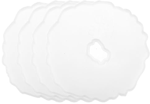 sourcing map 4 moldes de silicona para posavasos de resina epoxi redondos con agujero, ágata, geoda, resina epoxi, moldes para hacer proyectos de manualidades, tazas, portavelas, decoración del hogar,