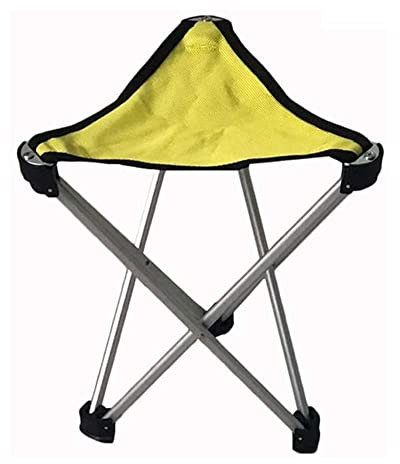VNGBFGDFVN Campingstuhl, Dreibeinhocker für den Außenbereich, tragbar, faltbar, Kleiner dreibeiniger Segeltuchstuhl, Camping-Klappstuhl/Gelb/27 * 27 * 23 cm