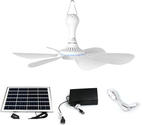 DHNDSDP Ventilatore Solare 6v10w Ventilatore da Soffitto con Pala Piccola in ABS da 6 Pezzi Dura 8 Ore Ventilatore da Campeggio Esterno Silenzioso Adatto for 5-10 Metri Quadrati