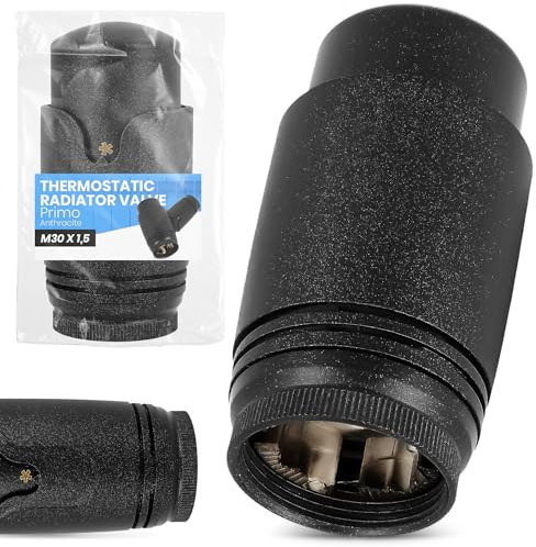 Testa Termostatica Radiatore Comando Riscaldamento Valvola Termostato Controllo Temperatura Casa Ufficio Bagno Hotel Appartamento Stile Elegante Antracite