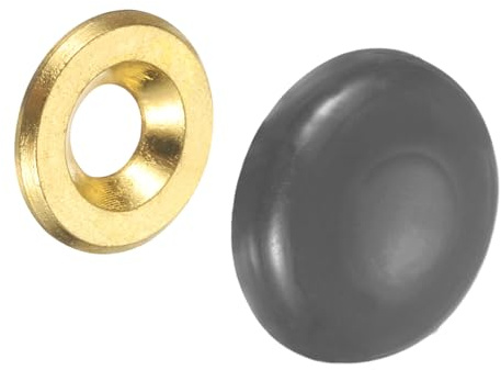 sourcing map 30 Pcs 16.8 mm Decorative Caps Cover Nails, Zinc Alloy Screw Covers Caps Mirror Fixing Screws for Mirrors, Coffee Tables, Wooden or Glass Furniture, Grey