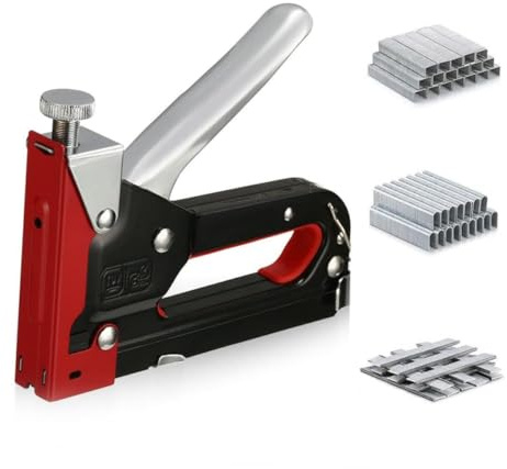 HOUDERCO Heavy Duty Staple Tool u Shape Nail Device 3 Boxes Nails Manual Stapler for Crafts and Painting Use