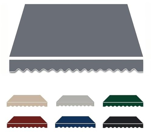 Uteplats Markis 2.5 x 2m/3 x 2m/3 x 2.5m/4 x 2.5m/5 x 2m Tygbyte för Utdragbara Markiser Uv -resistent Vattentät Polyesterduk Utomhus Tak för Däck, Butik, Pergola(Size:2x1.5m,Color:Dark Gray)