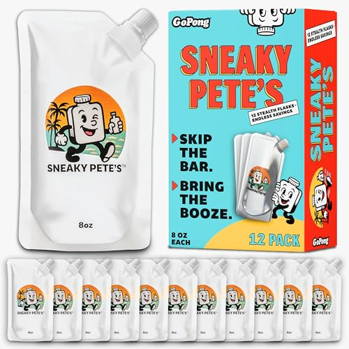 Sneaky Pete's Liquor Pochettes – Flacons en plastique cachés – 237 ml