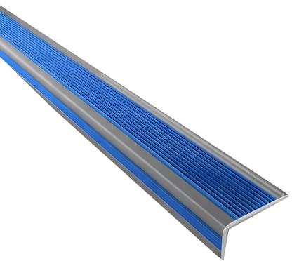Treppenkantenprofil, Selbstklebende Rutschfeste PVC-Treppenkantenschutz, Sicherer Kantenschutz, Geeignet für Den Innen- und Außenbereich(Blau,1meters/3.3feet)