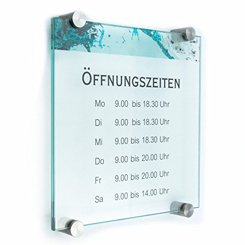 Logistic Sign System I Türschild Glas,Vitrum K4, Klemmhalter (200/200 mm K4)