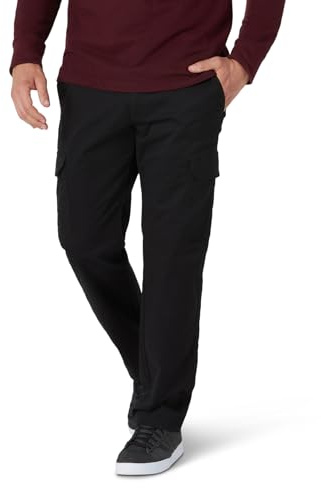 Lee herr Performance Series Extreme Comfort twill rak passform lastbyxa, Kompis svart, 38W x 32L