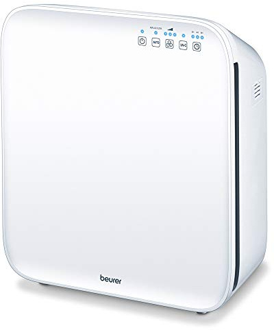 Beurer LR310 Luftreiniger, dreilagiges Filtersystem, entfernt 99,5% der Schadstoffe aus der Luft in Ihrem Zuhause, Staubpartikelsensor, zusätzliche UV-Lichtreinigung, geeignet für Räume von 18 m² -