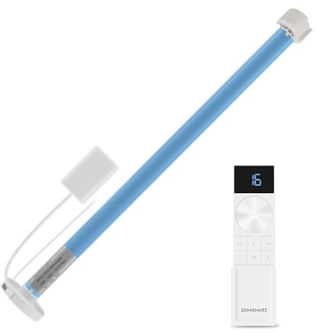 zemismart Tuya Zigbee Rechargable Blind Motor,Roller Shade Engine,Smart Tubular motor,Echo Voice Control,Hub Required,work with Homekit via ZMHK01/Matter M1 hub(17/25/28mm,Motor+R9)