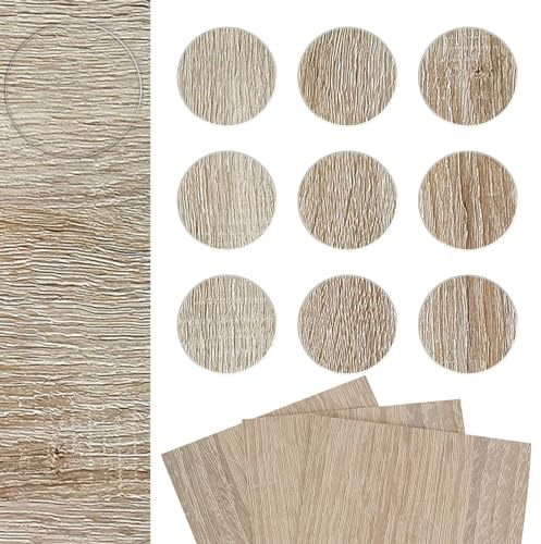 Selbstklebende Abdeckkappen Ø20mm 27 Stück | Schraubenabdeckung aus Melaminfolie | Schraubenloch Aufkleber für Möbelbau | Klebepunkte Möbel zur unauffälligen Abdeckung | Sonoma Eiche