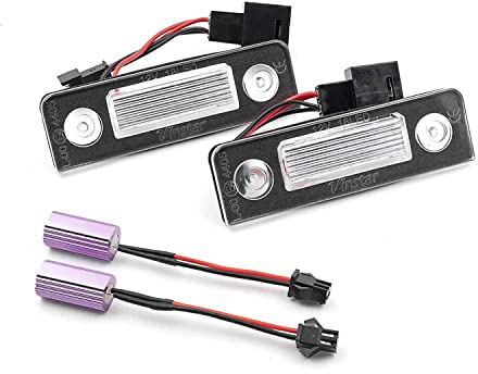 njssjd LED-Kennzeichenbeleuchtung für S.koda Octavia MKII 1Z 09–13 Roomster 5J 06–10, Weiß, 2 Stück