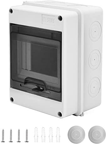 Verteilerkasten Aufputz, IP65 Waterproof Sicherungskasten, für 5 Module Aufputzverteiler, für Feuchtraum Verteilerkasten Unterverteilung Garten Oder Außenbereichen (5 Module)