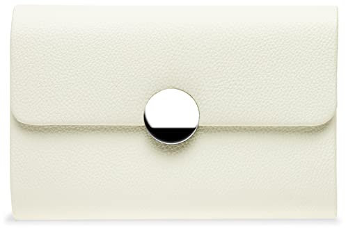 Caspar TA534 Damen Clutch Tasche Abendtasche, Farbe:creme weiss, Größe:One Size