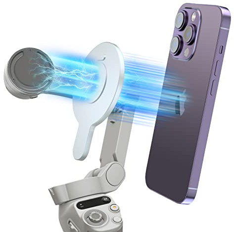 CloudValley Magnetische Basis Telefonhalter, entworfen für DJI OM Mobile OM 7P/7/6/5/4/4 SE Smartphone Gimbal Stabilisator Klemme, für DJI OM Magsafe Zubehör, Schwarz Metallisch