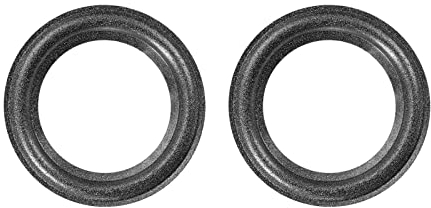 Rebower Lautsprecher Schaumstoff Kante Surround Ringe Gummi Perforiert Subwoofer Ringe Ersatz Teile [für Reparatur oder Basteln Lautsprecher Dekoration] - 2 / Schwarz / 2 Pack